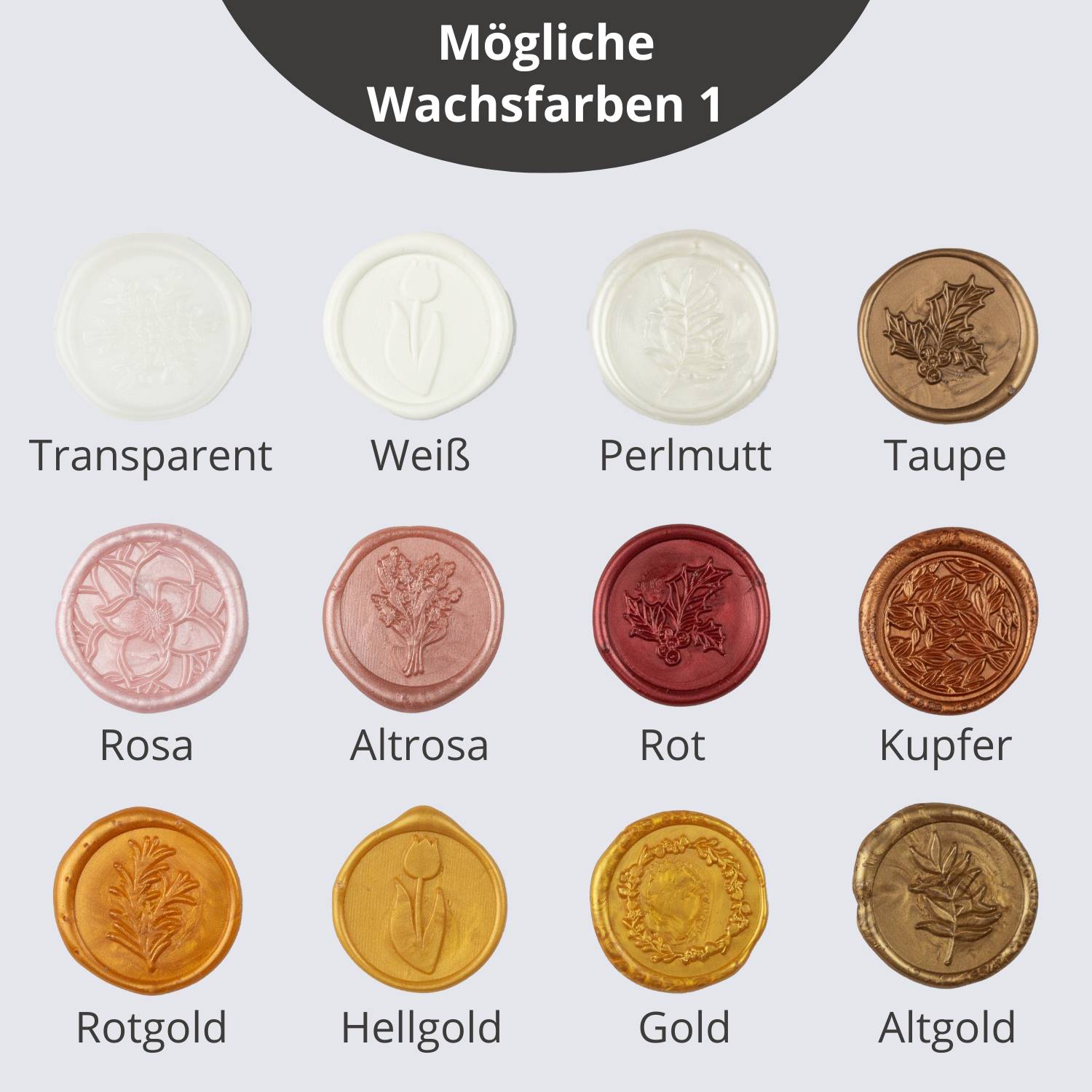 Wachssiegel Mögliche Farben